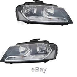 Headlight Set Kit For Audi A3 8pa Year Fab. 08-12 H7 / H7 Incl. Engines