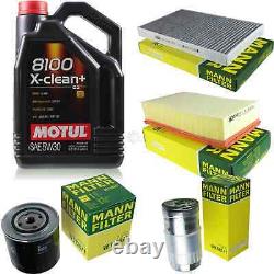 MANN-FILTER Inspection set 5L Motul 5W-30 8100 X-clean+ for Audi A6 Avant 2.5