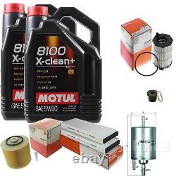 Mahle Inspection Set 10 L Motul 8100 X-Clean + 5W-30 for Audi A6 All 4.2