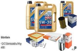 Mahle Inspection Set 11 L Liqui Moly Longlife (III) 5W-30 for Audi A4 Avant