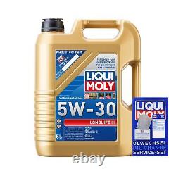 Mahle Inspection Set 11 L Liqui Moly Longlife (III) 5W-30 for Audi A4 Avant