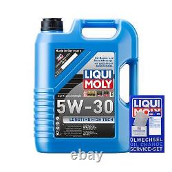 Mahle Inspection Set 12 L Liqui Moly Long Life 5W-30 for Audi A4 Avant