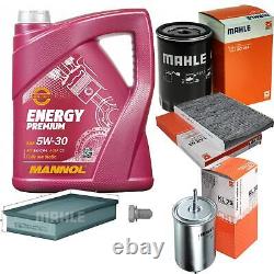 Mahle Inspection Set 5L Mannol 5W-30 Energy Premium for Audi Tt Roadster