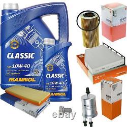 Mahle Inspection Set 6 L Mannol Classic 10W-40 for Audi A3 S3 Quattro