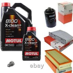 Mahle Inspection Set 6 L Motul 5W-30 8100 X-Clean + for Audi, A3 1.8 TFSI