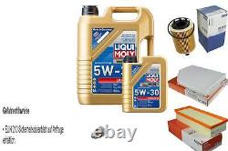 Mahle Inspection Set 6 LIQUI MOLY Longlife III 5W-30 for Audi A4 Avant