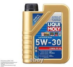 Mahle Inspection Set 6 LIQUI MOLY Longlife III 5W-30 for Audi A4 Avant