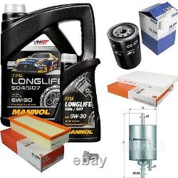 Mahle Inspection Set 6L Mannol 5W-30 Longlife for Audi A4 Cabriolet 1.8 T