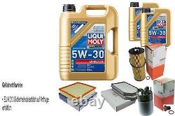 Mahle Inspection Set 7 L Liqui Moly Longlife III 5W-30 for Audi A8 2.5