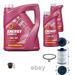 Mahle Inspection Set 7 L Mannol 5W-30 Energy Combi LL for Audi A6 Avant