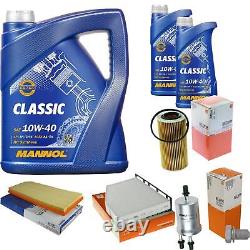 Mahle Inspection Set 7 L Mannol Classic 10W-40 for Audi A3 S3 Quattro