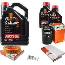 Mahle Inspection Set 7 L Motul 8100 X-Clean + 5W-30 for Audi 80 2.0 1.6