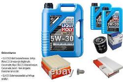 Mahle Inspection Set 7L Liqui Moly Long Life 5W-30 for Audi A4 2.6