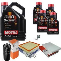 Mahle Inspection Set 9 L Motul 8100 X-Clean + 5W-30 for Audi A6 Avant S6