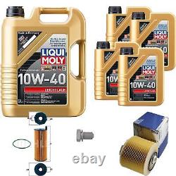 Mahle Inspection Set 9 LIQUI MOLY Top Performance 10W-40 for Audi A6 3.0