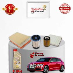 Maintenance Kit: 4 Filters and Oil for Audi A3 III 1.6 TDI 85KW 116HP from 2017