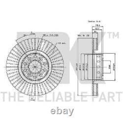 NK Brake Discs 314mm + Front Linings Suitable for Audi 100 C4 4A2 A8