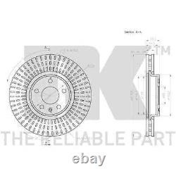 NK Brake Discs 320mm + Front Linings Suitable for Audi A6 C7 4G + A7 4G