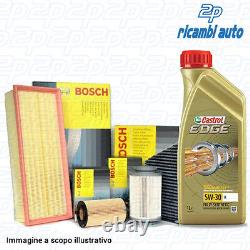 Set 4 Filters Bosch + Engine Oil Castrol Edge 5w30 5 Lt Audi A3 Sb 1.9 Tdi