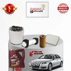 Set of maintenance 4 filters and oil for Audi A4 8W 3.0 Diesel 160KW 218HP from 2015