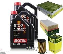 10L Inspection Set Kit Motul 8100 X-Clean +5W-30 huile moteur Mann 11382752