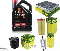 5L Inspection Set Kit Motul 8100 X-Clean +5W-30 huile moteur Mann 11352391