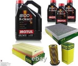 8L Inspection Set Kit Motul 8100 X-Clean +5W-30 huile moteur Mann 11380442