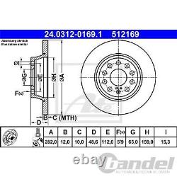 ATE Powerdisc Disques de Frein + Revêtements Arrière pour Audi A3 Leon Superb