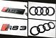 Audi Gloss Black Rs3 Set Kit D'anneaux Avant Badge Grille Couvercle De