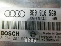 Audi A4 (8E2, B6) S4 Quattro Unité Moteur 0261207990 8E0910560 Set de Serrures