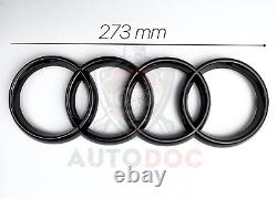 Audi Rs3 Gloss Black SET KIT d'anneaux avant Badge Grille Boot Lid Trunk Emblem