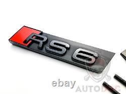Audi Rs6 Gloss Black SET KIT d'anneaux avant Badge Grille Couvercle de