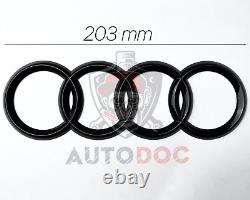 Audi Rs6 Noir Brillant Set Kit de front Anneaux Badge Calandre Coffre Couvercle De Coffre Emblème