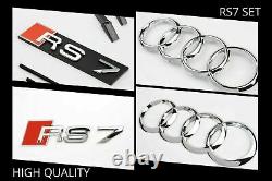 Audi Rs7 Chrome SET KIT d'anneaux avant Badge Grille couvercle de coffre