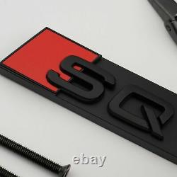 Audi SQ5 Matt Black Set Kit de front Anneaux Badge Calandre Coffre Couvercle De Coffre Emblème