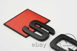 Audi SQ5 Matt Black Set Kit de front Anneaux Badge Calandre Coffre Couvercle De Coffre Emblème