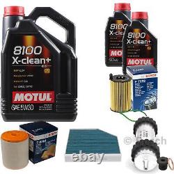 Bosch Inspection Set 7L Motul 8100 X-Clean + 5W-30 pour Audi A6 Toute 3.0 Tdi