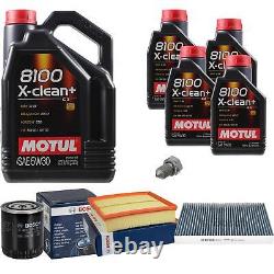 Bosch Inspection Set 9L Motul 8100 X-Clean + 5W-30 pour Audi A6 2.4