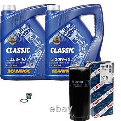 Bosch Kit De Inspection Set 10L mannol Classic 10W-40 pour Audi A6 Avant S6