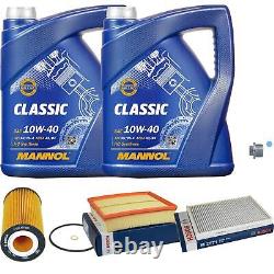 Bosch Kit De Inspection Set 10L mannol Classic 10W-40 pour Audi Allroad 4.2