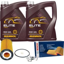 Bosch Kit De Inspection Set 10L mannol Elite 5W-40 pour Audi A4 Avant 8ED B7