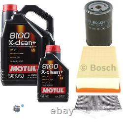 Bosch Kit De Inspection Set 6L Motul 8100 X-Clean + 5W-30 pour Audi A6 Avant 2.5