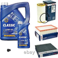 Bosch Kit De Inspection Set 6L mannol Classic 10W-40 pour Audi A3 Sportback 1.8