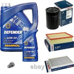 Bosch Kit De Inspection Set 6L mannol Defender 10W-40 pour Audi A4 Cabriolet 1.8