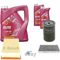 Bosch Kit De Inspection Set 7L mannol Elite 5W-40 pour Audi A6 Avant 2.5