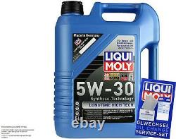 LIQUI MOLY 10L 5W-30 huile moteur + Mann-Filter Set pour Audi A8 4E 4.2 Tdi