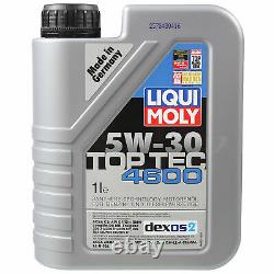 Liqui Moly 7L Toptec 4600 5W-40 huile moteur Mann-Filter Set pour Audi A8 4D2