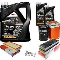 Mahle Inspection Set 7L mannol 5W-30 Longlife pour Audi A3 S3 Quatro