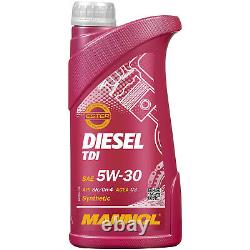 Mahle Inspection Set 8 L mannol Diesel Tdi 5W-30 pour Audi A6 3.2 FSI Quattro