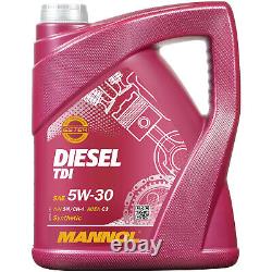 Mahle Inspection Set 8 L mannol Diesel Tdi 5W-30 pour Audi A6 3.2 FSI Quattro
